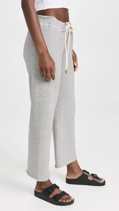 The Great. THE GREAT. The Wide Leg Cropped Sweatpants Varsity Grey 3 | Thumbnail 4