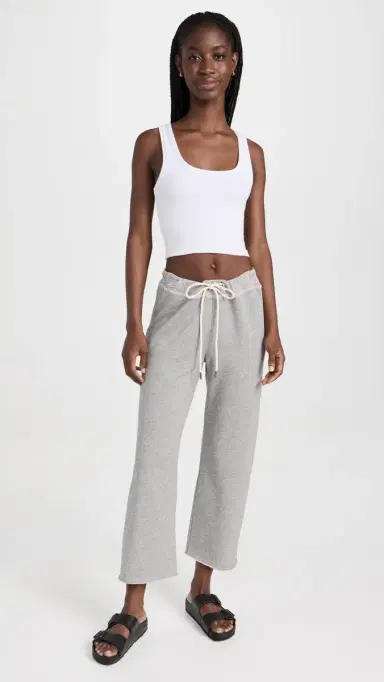 The Great. THE GREAT. The Wide Leg Cropped Sweatpants Varsity Grey 3 | Thumbnail 5
