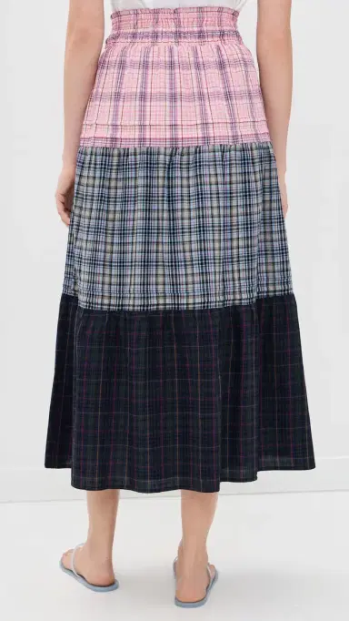 Rowing Blazers Tiered Plaid Skirt ixed Plaid | Thumbnail 3 Rowing Blazers Tiered Plaid Skirt ixed Plaid | Thumbnail 3
