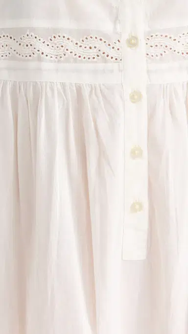 THE GREAT. The Eyelet Ruffle Tank Night Dress True White | Thumbnail 6