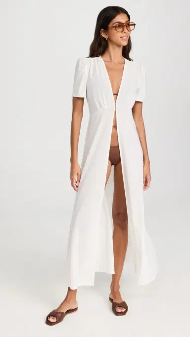 Staud Sonya Coverup Dress White XL | Thumbnail 2