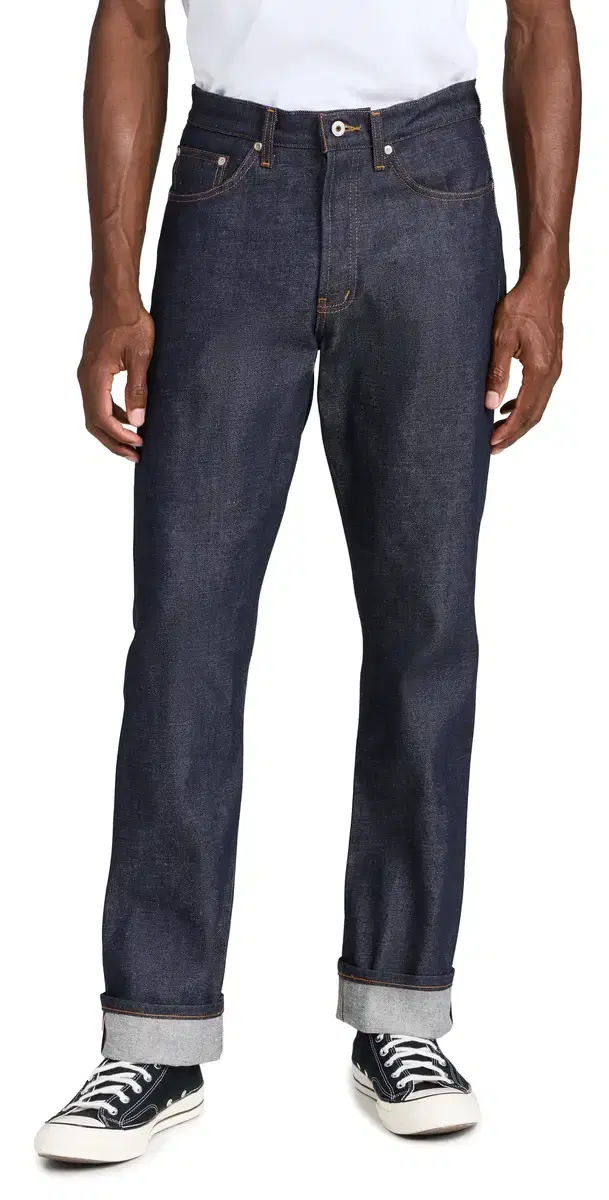 Naked & Famous Denim True Guy - Dirty Fade Selvedge Jeans Indigo/White