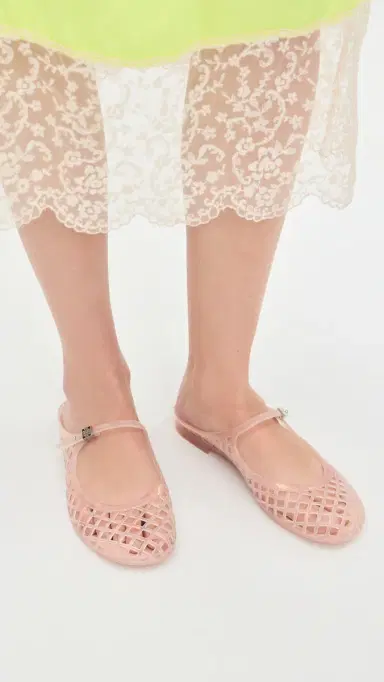 Tory Burch Mellow Mary Jane Jelly Flats Soft Pink Glitter/Silver 7 | Thumbnail 3