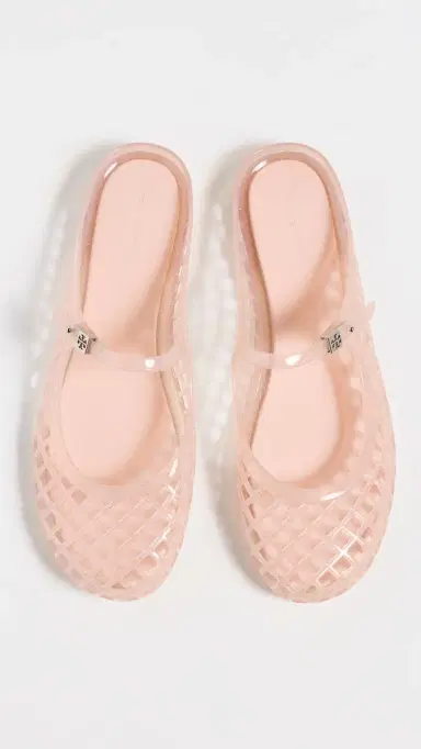 Tory Burch Mellow Mary Jane Jelly Flats Soft Pink Glitter/Silver 7 | Thumbnail 5