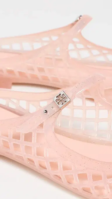 Tory Burch Mellow Mary Jane Jelly Flats Soft Pink Glitter/Silver 7 | Thumbnail 6