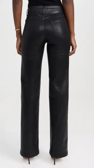 L'Agence Clayton Wide Leg Jeans Noir Coated 31 | Thumbnail 3