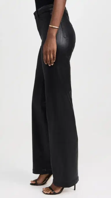 L'Agence Clayton Wide Leg Jeans Noir Coated 31 | Thumbnail 4