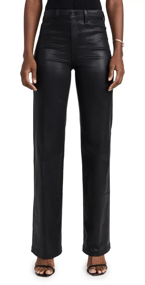 Clayton Wide Leg Jeans Noir Coated