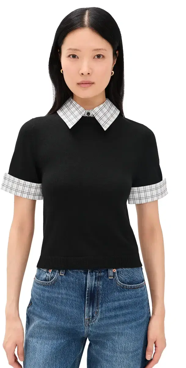 Aster Collared Pullover Black/oft White Aster Collared Pullover Black/oft White