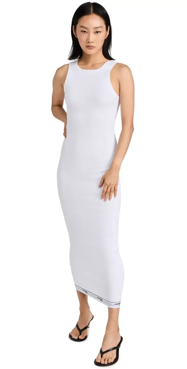 Rib Tank Maxi Dress White