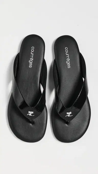 Courrèges Vinyl Slides Black | Thumbnail 2