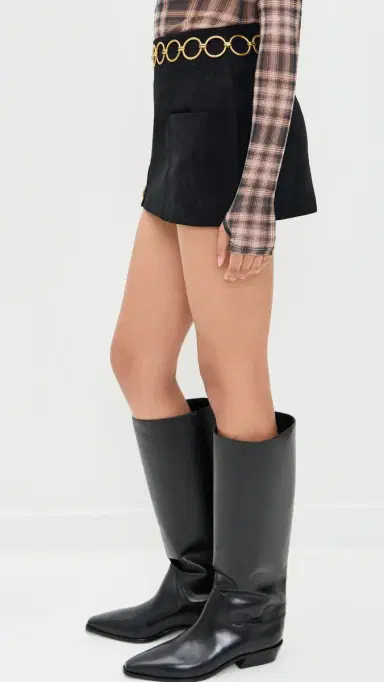 Alexis Nita Faux Suede Skirt with Belt Black | Thumbnail 4