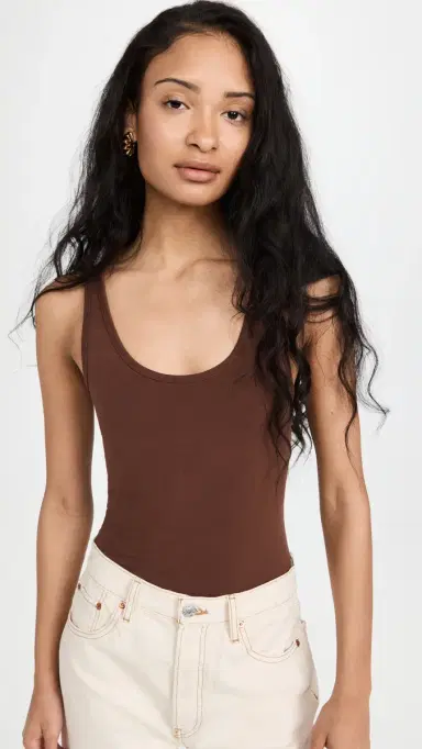 Ambitionist Everyday Classic Tank Thong Bodysuit Brown XL | Thumbnail 2