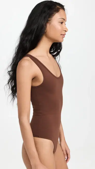 Ambitionist Everyday Classic Tank Thong Bodysuit Brown XL | Thumbnail 4