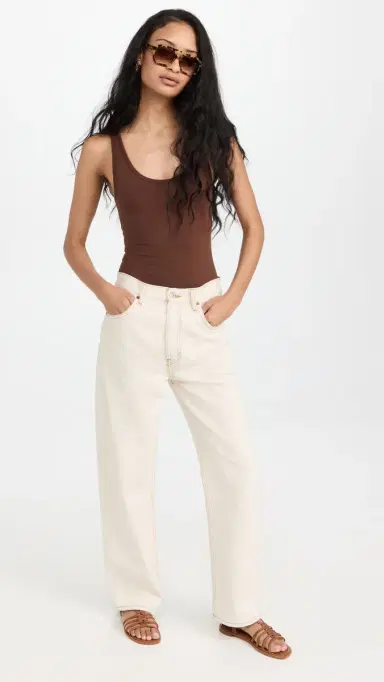 Ambitionist Everyday Classic Tank Thong Bodysuit Brown XL | Thumbnail 5