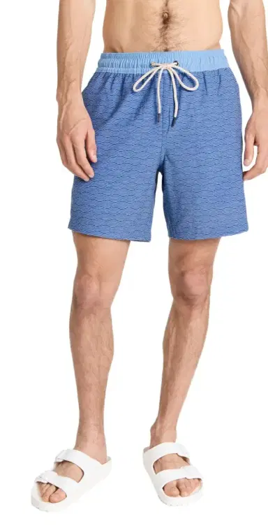 Fair Harbor The Bayberry Swim Trunks 7 Blue Waves L | Thumbnail 1