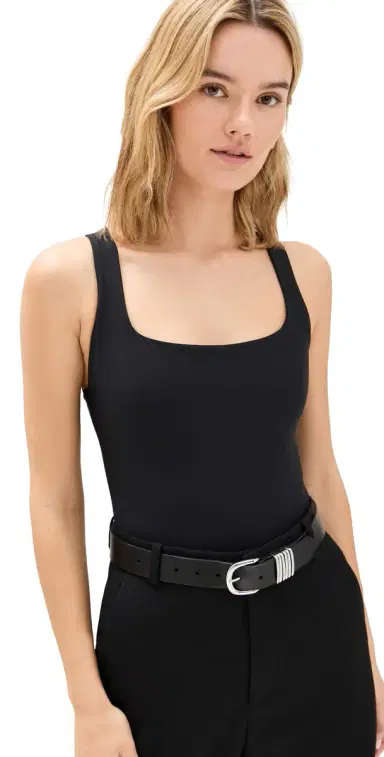 Stylest Square Neck Bodysuit Caviar | Thumbnail 1