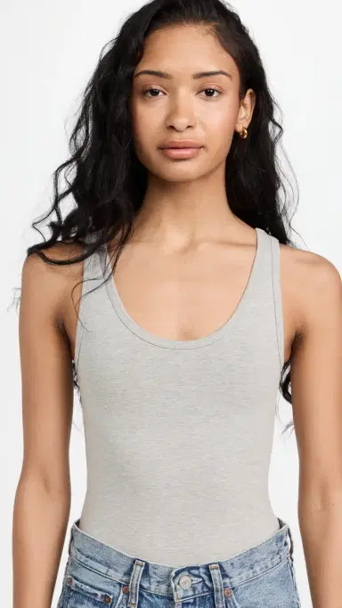 Ambitionist Everyday Classic Tank Thong Bodysuit Heather Grey | Thumbnail 2 Ambitionist Everyday Classic Tank Thong Bodysuit Heather Grey | Thumbnail 2