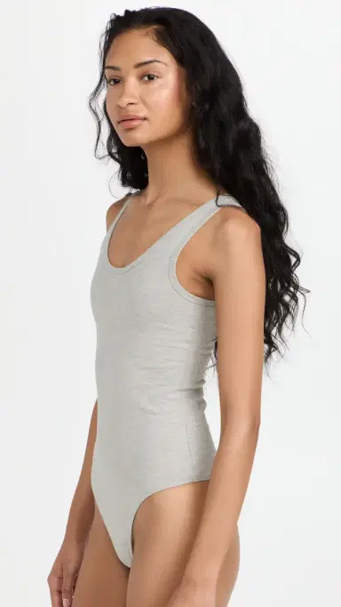 Ambitionist Everyday Classic Tank Thong Bodysuit Heather Grey | Thumbnail 4 Ambitionist Everyday Classic Tank Thong Bodysuit Heather Grey | Thumbnail 4