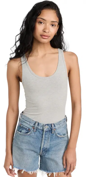 Ambitionist Everyday Classic Tank Thong Bodysuit Heather Grey | Thumbnail 1 Ambitionist Everyday Classic Tank Thong Bodysuit Heather Grey | Thumbnail 1
