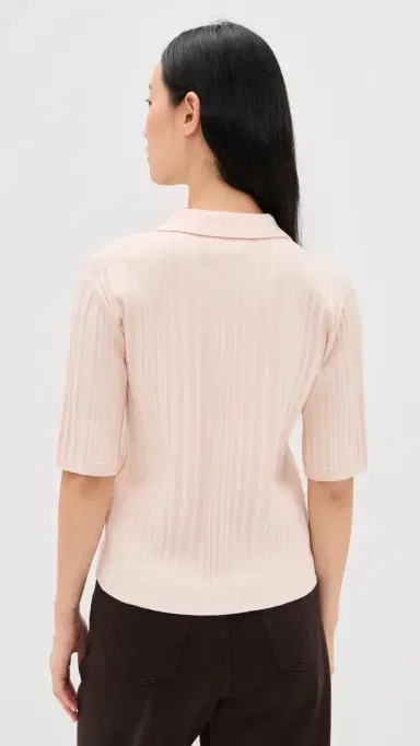 Closed Short Sleeve Knit Polo Blush Pink | Thumbnail 3