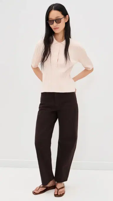 Closed Short Sleeve Knit Polo Blush Pink | Thumbnail 5