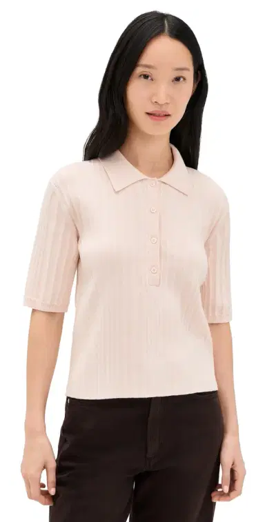 Closed Short Sleeve Knit Polo Blush Pink | Thumbnail 1