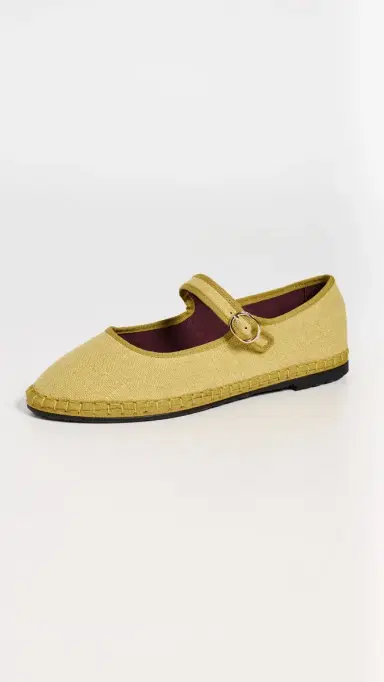 Flabelus Zuihitsu Linen Mary Janes Yellow 35 | Thumbnail 2
