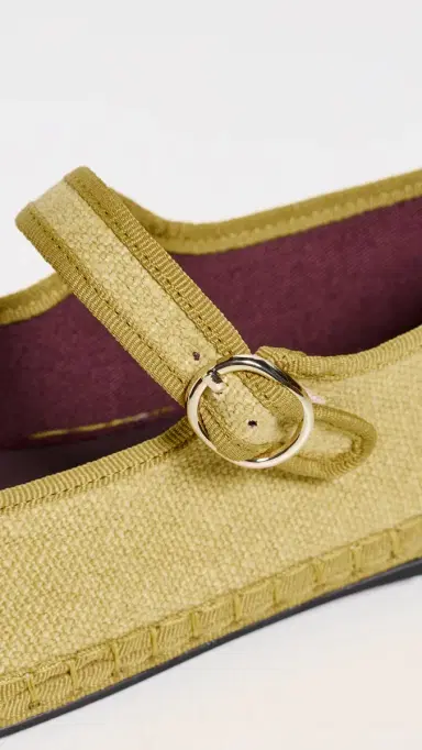 Flabelus Zuihitsu Linen Mary Janes Yellow 35 | Thumbnail 6