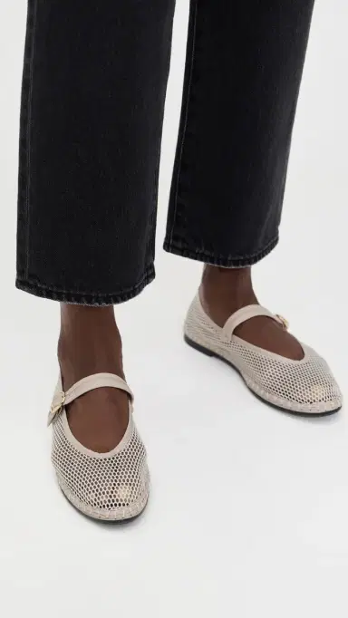 Flabelus Isabella Mesh Mary Jane Flats Nude 39 | Thumbnail 3 Flabelus Isabella Mesh Mary Jane Flats Nude 39 | Thumbnail 3