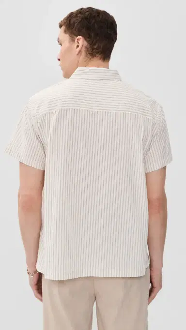 Obey Seersucker Collared Shirt Unbleached Multi | Thumbnail 3 Obey Seersucker Collared Shirt Unbleached Multi | Thumbnail 3