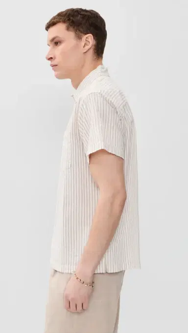 Obey Seersucker Collared Shirt Unbleached Multi | Thumbnail 4 Obey Seersucker Collared Shirt Unbleached Multi | Thumbnail 4