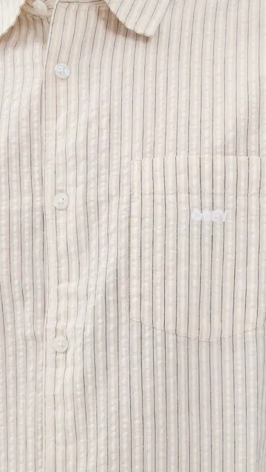 Obey Seersucker Collared Shirt Unbleached Multi | Thumbnail 6 Obey Seersucker Collared Shirt Unbleached Multi | Thumbnail 6