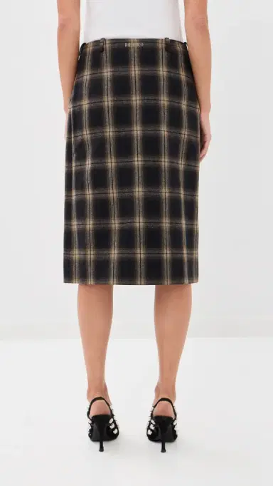 The Attico Midi Pleated Plaid Skirt Brown Shades | Thumbnail 4 The Attico Midi Pleated Plaid Skirt Brown Shades | Thumbnail 4