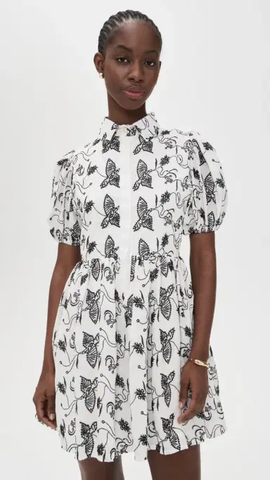 The Lulo Project The Sundown Dress Keel Eyelet Bird Off White | Thumbnail 2