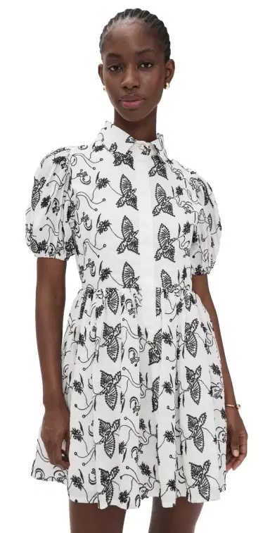 The Lulo Project The Sundown Dress Keel Eyelet Bird Off White | Thumbnail 1