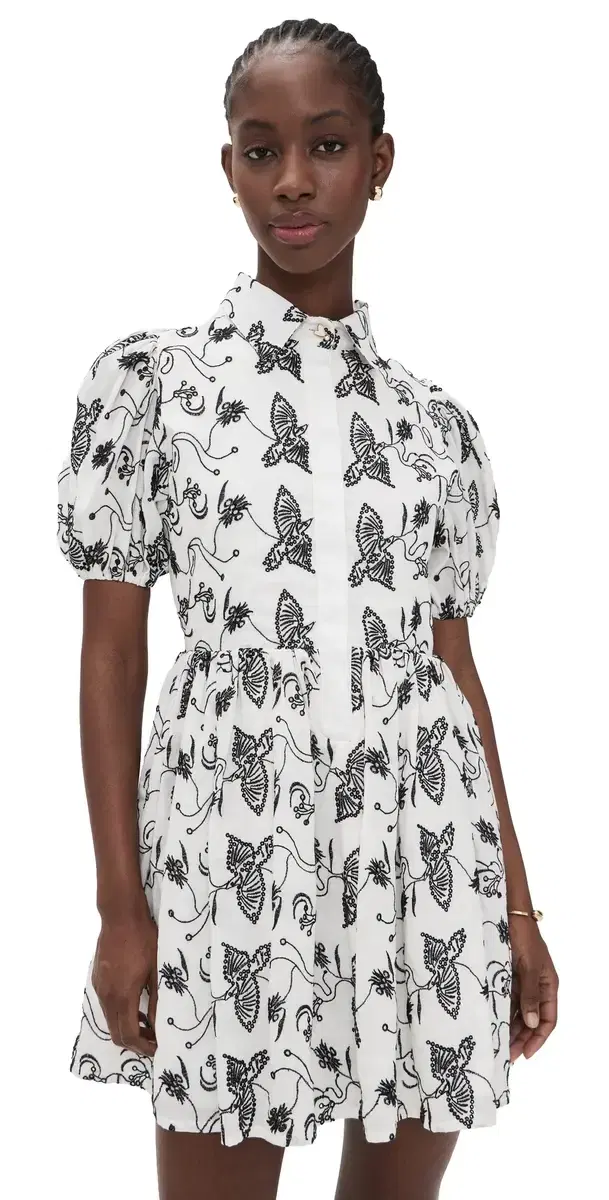 The undown Dress Keel Eyelet Bird Off White
