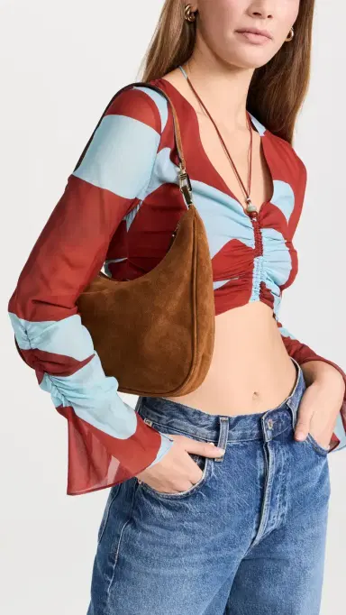 Staud Sylvie Shoulder Bag Tan One Size | Thumbnail 3
