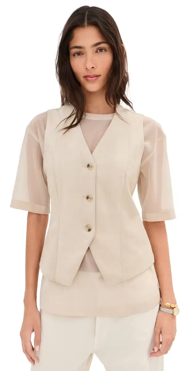 Lottie Faux uede Vest Feather Grey