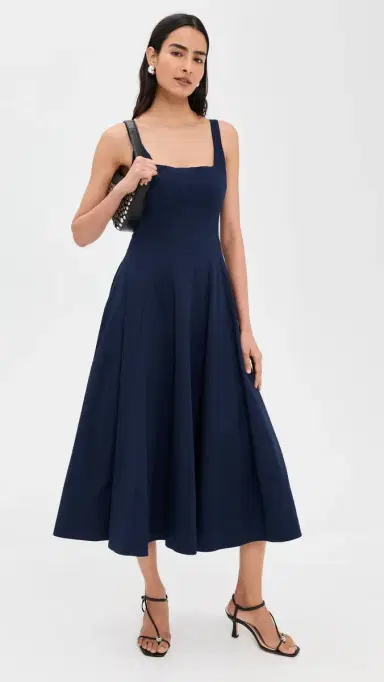 Staud Wells Dress Navy 2 | Thumbnail 2 Staud Wells Dress Navy 2 | Thumbnail 2