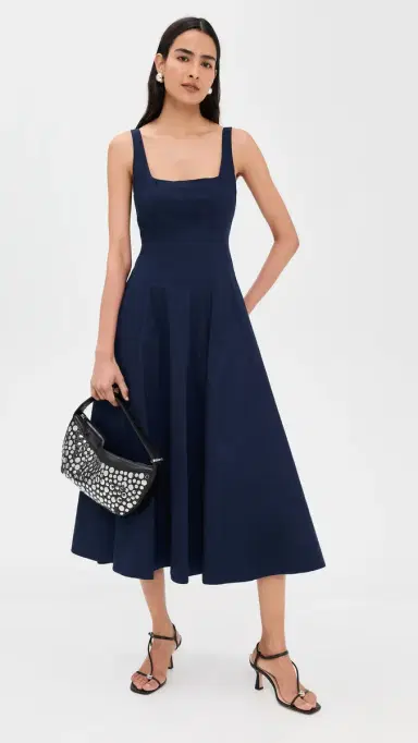 Staud Wells Dress Navy 2 | Thumbnail 5 Staud Wells Dress Navy 2 | Thumbnail 5
