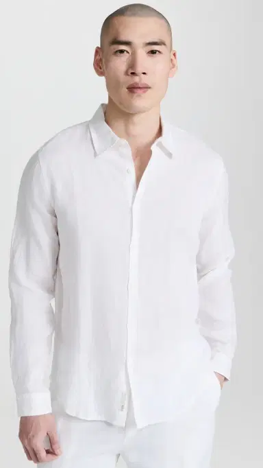 Onia Air Linen Long Sleeve Shirt White | Thumbnail 2 Onia Air Linen Long Sleeve Shirt White | Thumbnail 2