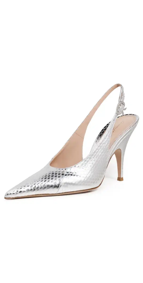 Gianvito Rossi Sofia Slingback Heels Silver