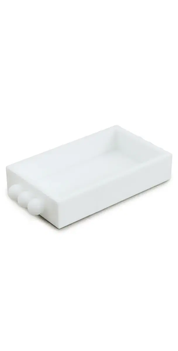 Tizo Design Acrylic Towel Napkin Holders with Bubble Handles Solid White One Size