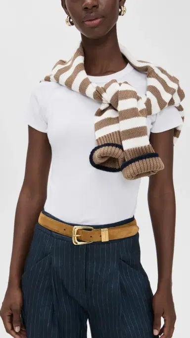 Veronica Beard Suede Harness Belt Acorn | Thumbnail 3 Veronica Beard Suede Harness Belt Acorn | Thumbnail 3
