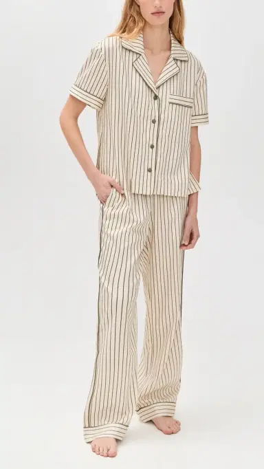 Hommey Short Sleeve Shirt Matcha Stripe S | Thumbnail 5