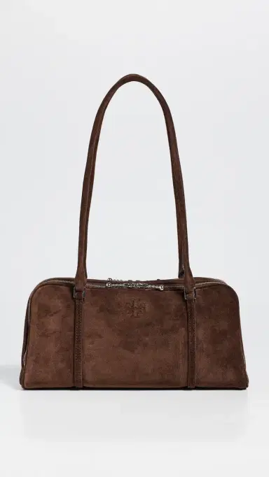 Tory Burch Marshmallow Suede Small Satchel Dark Cocoa | Thumbnail 2 Tory Burch Marshmallow Suede Small Satchel Dark Cocoa | Thumbnail 2