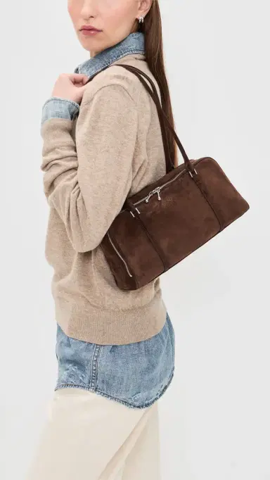 Tory Burch Marshmallow Suede Small Satchel Dark Cocoa | Thumbnail 3 Tory Burch Marshmallow Suede Small Satchel Dark Cocoa | Thumbnail 3