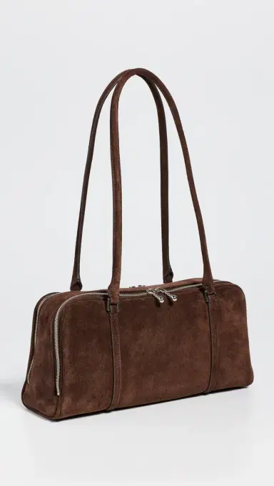 Tory Burch Marshmallow Suede Small Satchel Dark Cocoa | Thumbnail 4 Tory Burch Marshmallow Suede Small Satchel Dark Cocoa | Thumbnail 4
