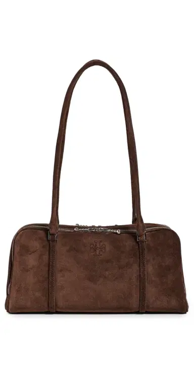 Tory Burch Marshmallow Suede Small Satchel Dark Cocoa | Thumbnail 1 Tory Burch Marshmallow Suede Small Satchel Dark Cocoa | Thumbnail 1